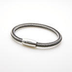 Braided Wire Magnetic Bracelet // Black + White