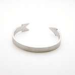 Arrow Design Open Cuff Bangle Bracelet // White