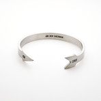 Arrow Design Open Cuff Bangle Bracelet // White