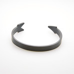 Arrow Design Open Cuff Bangle Bracelet // Black