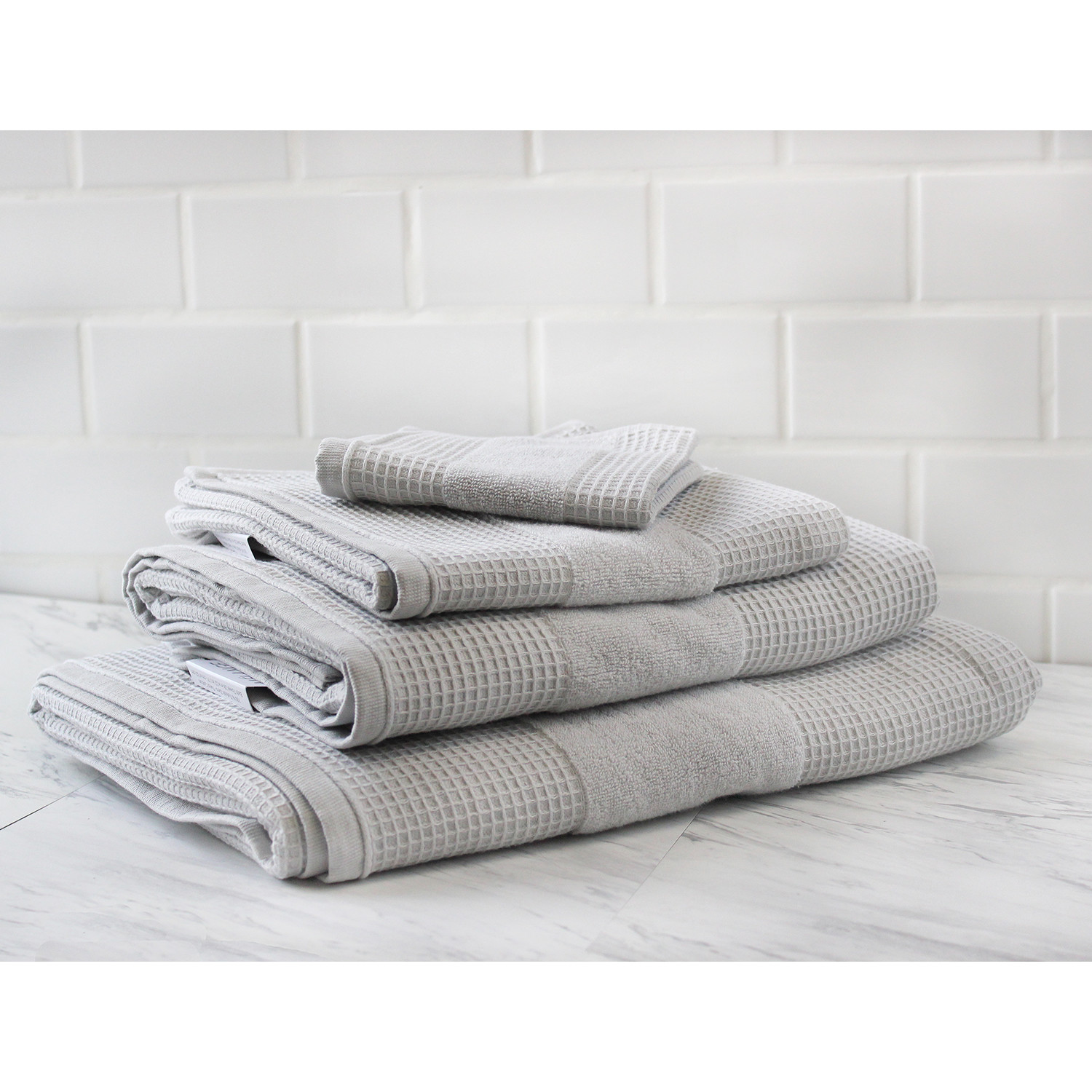 Waffle Terry Towel // 6-Piece Set (Pebble Gray) - Melange Home - Touch ...