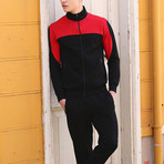 Aubrey Track Suit // Black + Red (S)