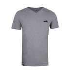 Biker V Neck T-Shirt // Gray Marl (S)