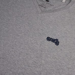 Biker V Neck T-Shirt // Gray Marl (XL)