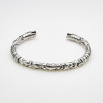 Dell Arte // Encrusted Stainless Steel Bangle // Silver