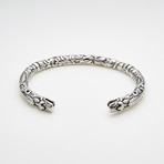 Dell Arte // Encrusted Stainless Steel Bangle // Silver