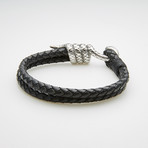 Dell Arte // Double Wrap Leather + Lucky Snake Bracelet // Black