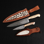 Damascus Chef's Knife + Paring Knife // 2 Piece Set // 9858