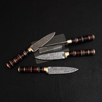 Damascus Paring Knife Set // 4 Piece Set // 9860