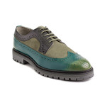 Ezra Leather Brogue Derby Dress Shoes // Green (EU 40)