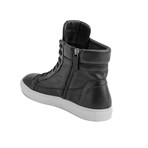 Malcom Leather Hi-Top Sneakers // Black (EU 43)