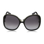 Chloe // Modified Rectangle Sunglasses // Black + Gray