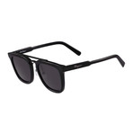 Ferragamo // Modified Rectangle Sunglasses // Black + Gray Gradient