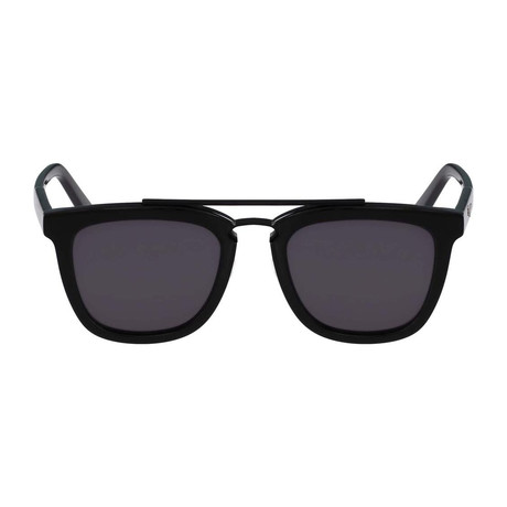 Ferragamo // Modified Rectangle Sunglasses // Black + Gray Gradient
