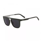 Ferragamo // Men's Modified Rectangle Sunglasses // Matte Green + Gray