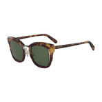 Ferragamo // // Modified Rectangle Sunglasses // Havana Green + Green