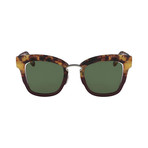 Ferragamo // // Modified Rectangle Sunglasses // Havana Green + Green