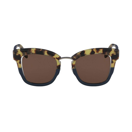 Ferragamo // Rounded Sunglasses // Dark Tortoise + Gold + Gray Gradient