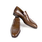 Sutor Mantellassi // Leather Penny Loafers Shoes // Brown (US: 10)