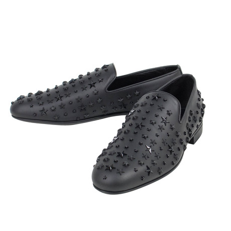 Jimmy Choo // Leather Star Embellished Loafers // Black (US: 9)