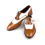 Brioni // Leather + Canvas Oxfords Dress Shoes // Brown (8.5)