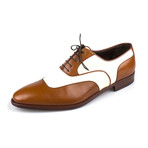 Brioni // Leather + Canvas Oxfords Dress Shoes // Brown (8.5)