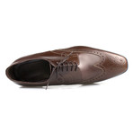 Brioni // Leather Brogue Pattern Oxford Dress Shoes V1 // Brown (US: 8.5)