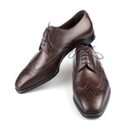 Brioni // Leather Brogue Pattern Oxford Dress Shoes // Brown (US: 8.5)