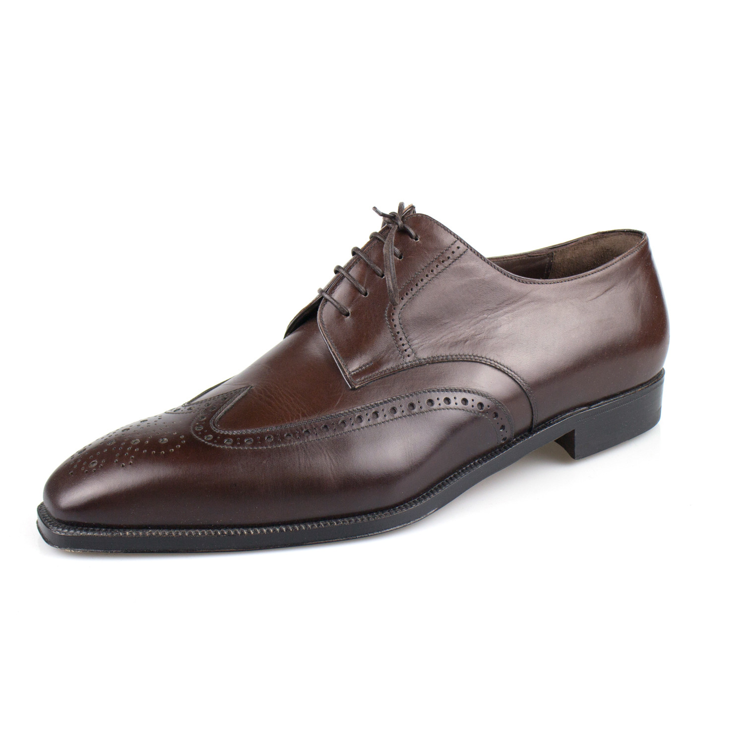 Brioni // Leather Brogue Pattern Oxford Dress Shoes // Brown (US: 8.5 ...