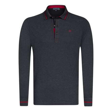 Violent Long Sleeve Polo // Anthracite (L)