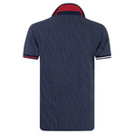 Appendix Printed Short Sleeve Slim Fit Polo // Navy (S)