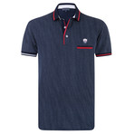 Appendix Printed Short Sleeve Slim Fit Polo // Navy (XS)