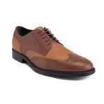 Saffiano Leather Derby Brogue Dress Shoe // Light Brown (US: 8.5)