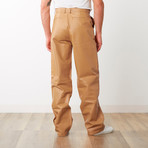 Pleated Leather Pants // Tan (38WX32L)
