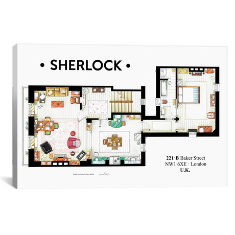 Apartment From BBC's Sherlock Series (26"W x 18"H x 0.75"D)