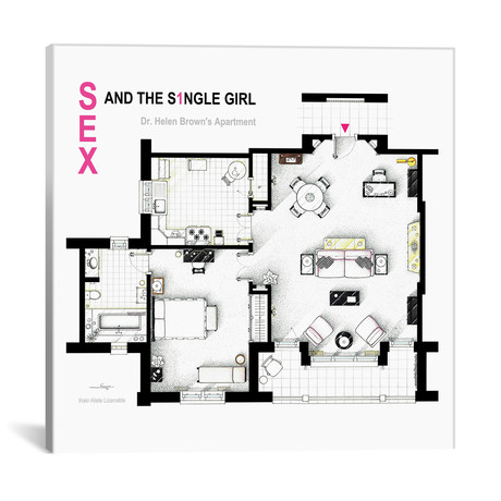Apartment From Sex And The Single Girl (18"W x 18"H x 0.75"D)