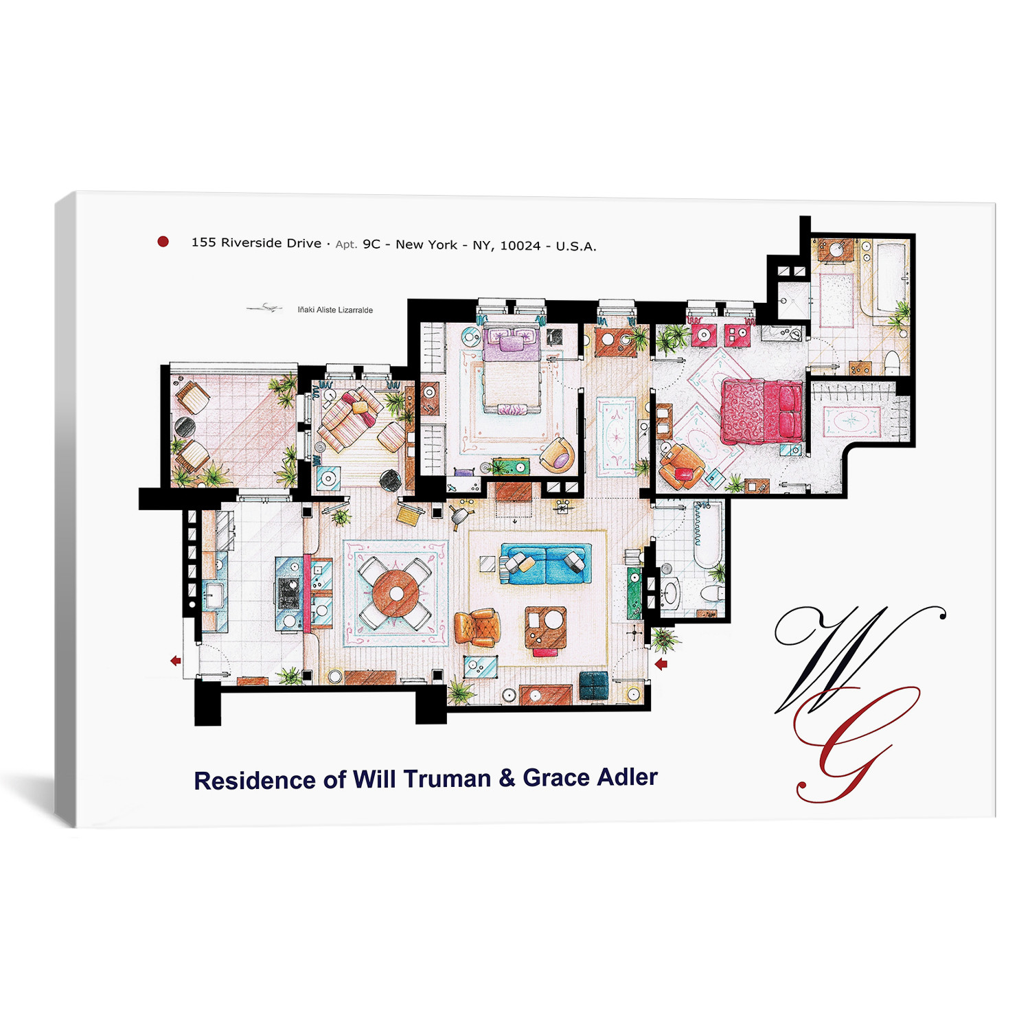 Apartment From Will & Grace (26"W x 18"H x 0.75"D) TV