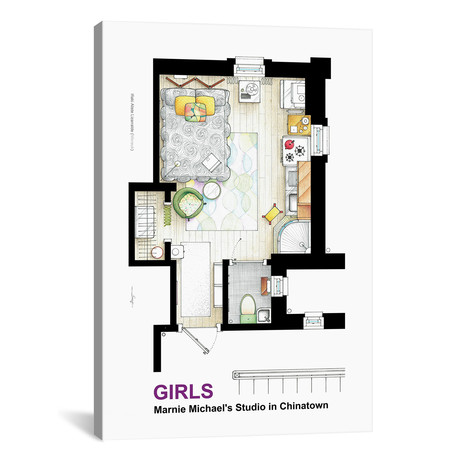 Apartment Of Marnie Michaels From Girls (18"W x 26"H x 0.75"D)