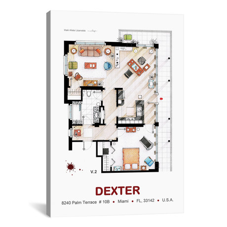 Dexter Morgan's Apartment (18"W x 26"H x 0.75"D)