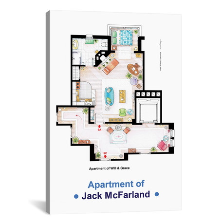 Jack's Apartment From Will & Grace (18"W x 26"H x 0.75"D)