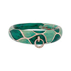 Nouvelle Bague Kenya 18k Rose Gold Diamond Green Bangle Bracelet