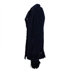 L.G.B. // Women's Textured Double Breasted Cotton Blend Pea Coat // Blue (XS)