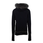 L.G.B. // Fur Hood Cotton Blend Zip Up Parka Jacket V1 // Black (XXS)