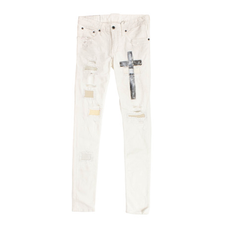 L.G.B. // Cross Patched Jeans // White (25)