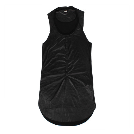 L.G.B. // Women's Sleeveless Henley Shirt // Black (XXS)