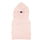 Baja East // Women's Ribbed Sleeveless Hoodie Sweatshirt // Pink (S)