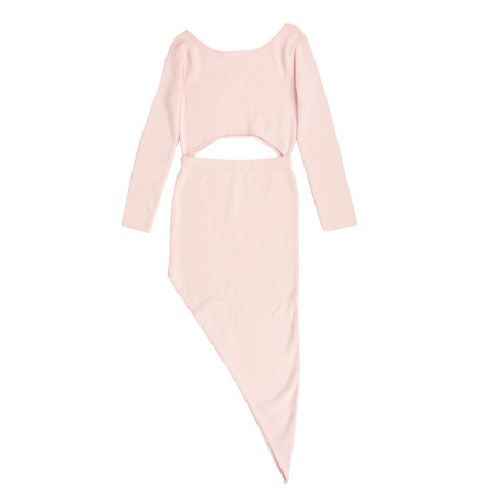 Baja East // Cut Out Asymmetrical Sweater Dress // Pink (XXS)