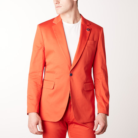 Solid Casual Blazer // Orange (XS)