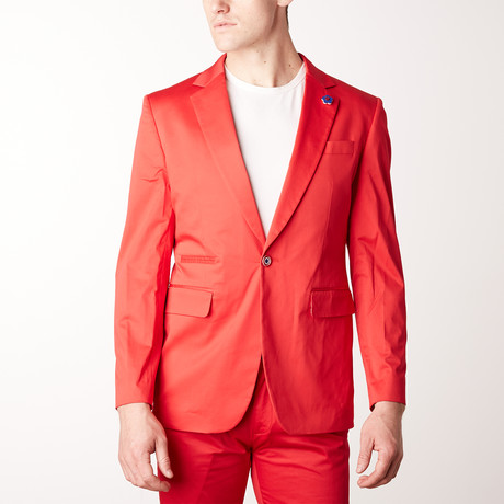 Solid Casual Blazer // Poppy Red (XS)