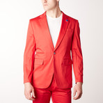 Solid Casual Blazer // Poppy Red (2XL)